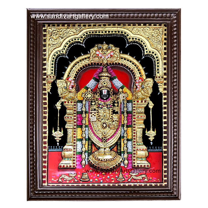 Venakateshwara Balaji 3D Embossed Tanjore Painting